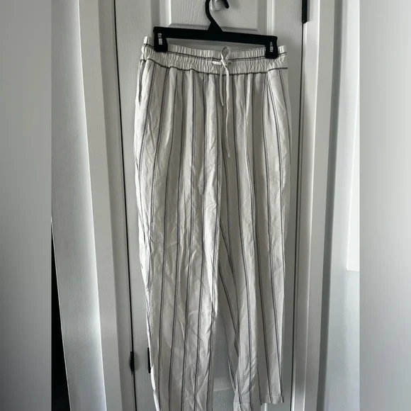 Vero Moda Linen Blend Striped Drawstring Pants Small - Picture 9 of 11